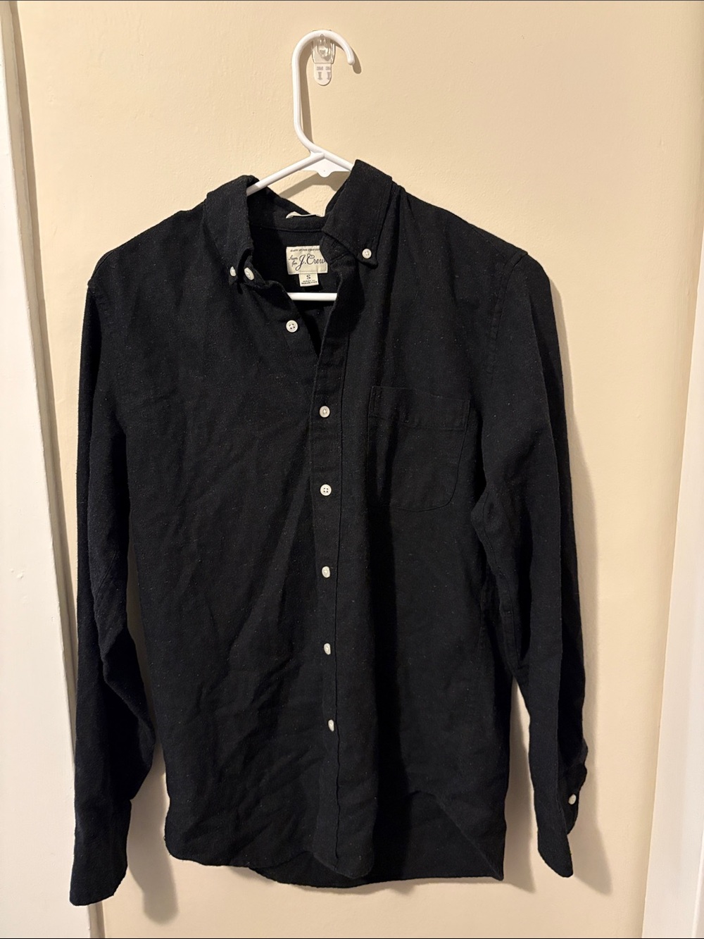 J. Crew Men’s Black Long-Sleeve Button-Down Shirt